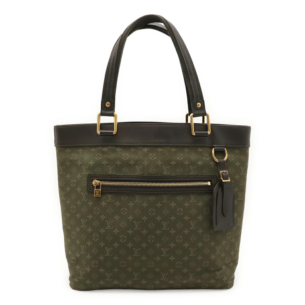 LOUIS VUITTON Monogram Lucille Tote Bag Shoulder Canvas Leather Khaki Green